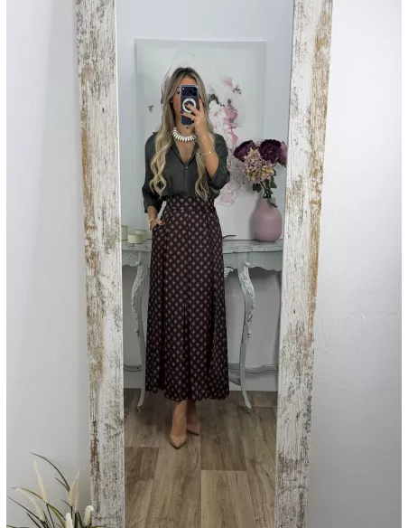 Falda Amameliss burdeos