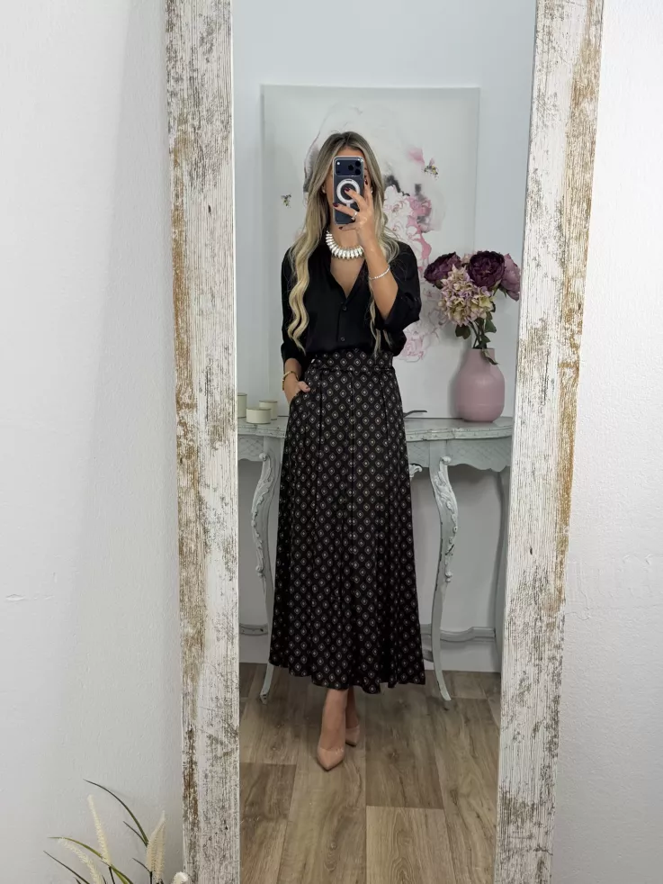 Camisa Cova satinada negra