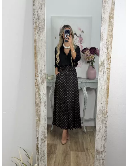 Camisa Cova satinada negra