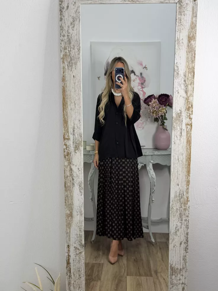 Camisa Cova satinada negra