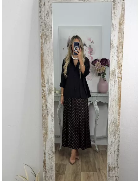 Camisa Cova satinada negra