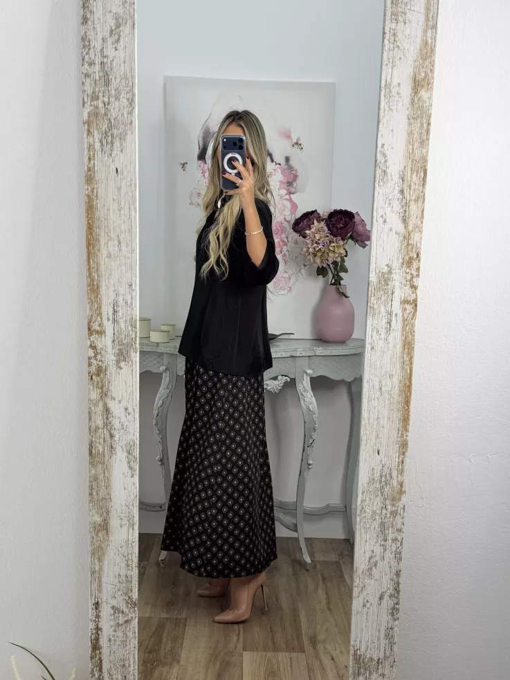 Camisa Cova satinada negra