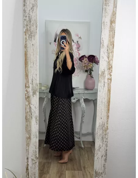 Camisa Cova satinada negra