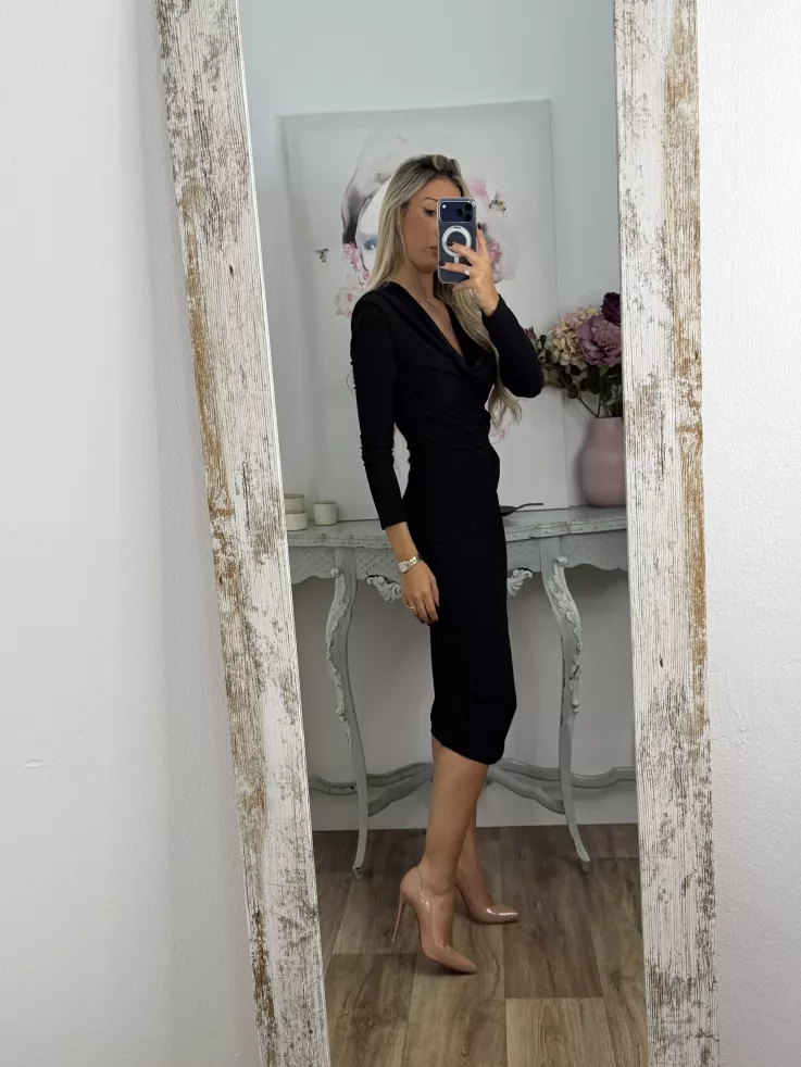 Vestido Margaret cascada negro