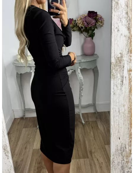 Vestido Margaret cascada negro