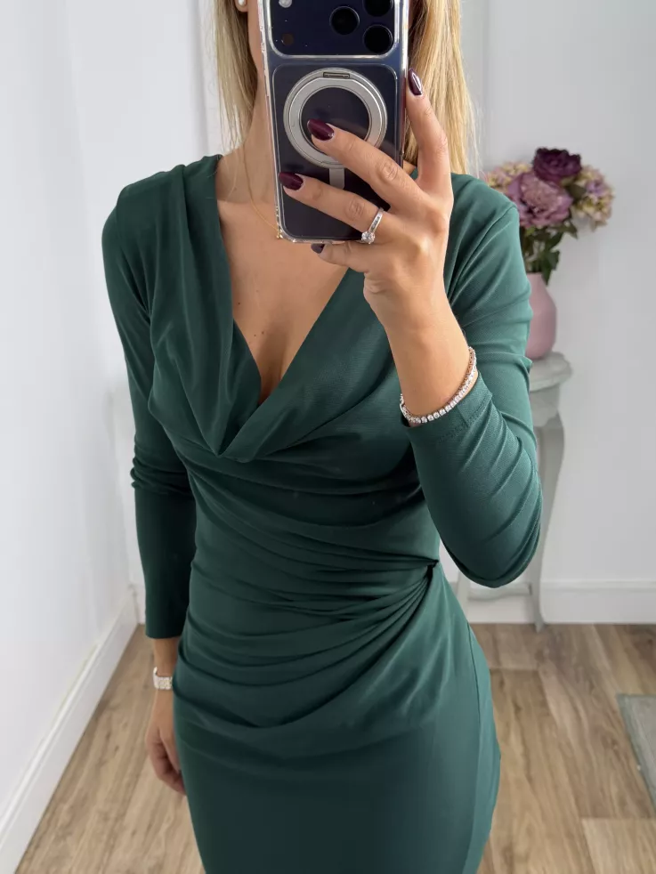 Vestido Margaret cascada verde