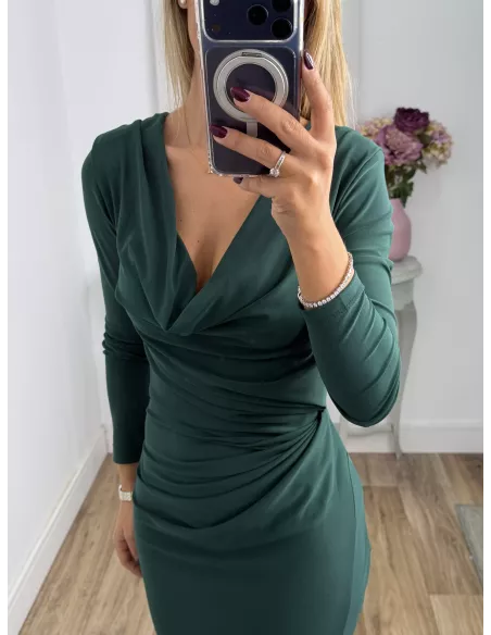 Vestido Margaret cascada verde