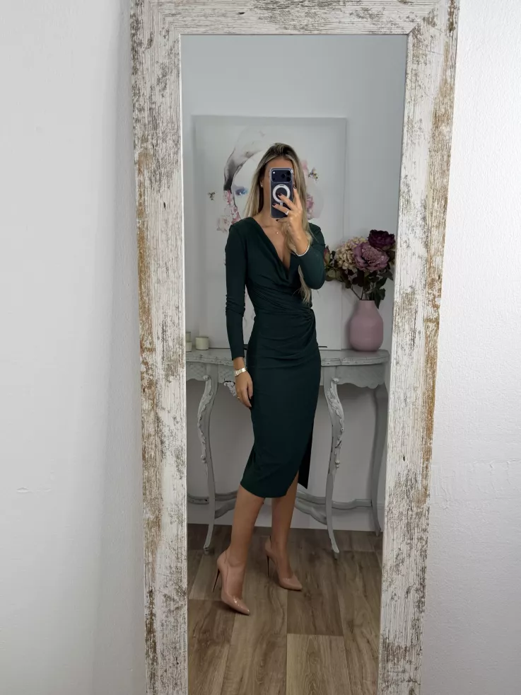 Vestido Margaret cascada verde