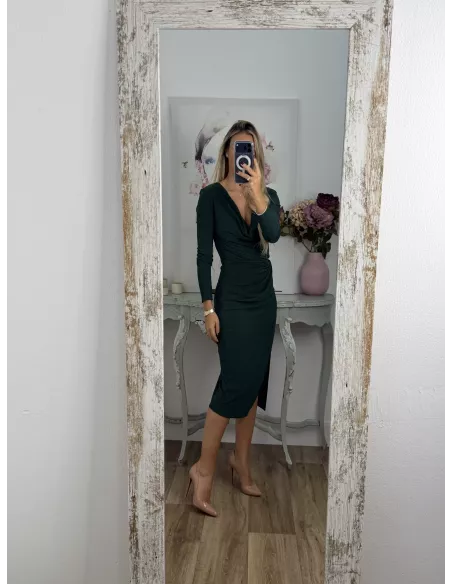 Vestido Margaret cascada verde