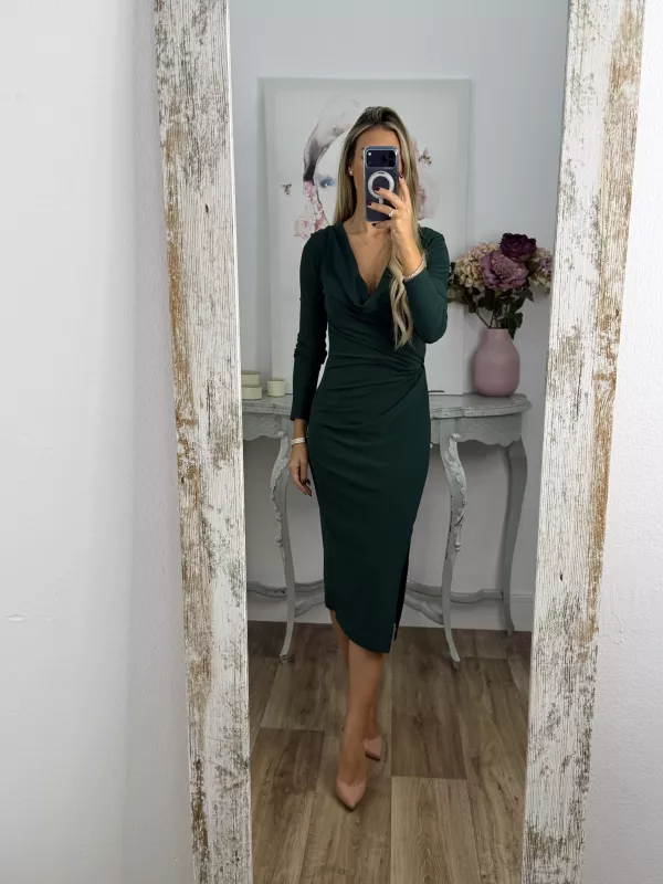 Vestido Margaret cascada verde