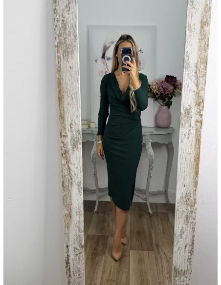 Vestido Margaret cascada verde