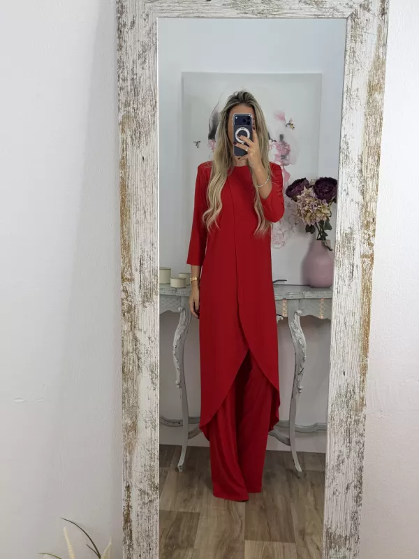 Conjunto Tina rojo manga francesa