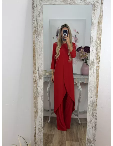 Conjunto Tina rojo manga francesa