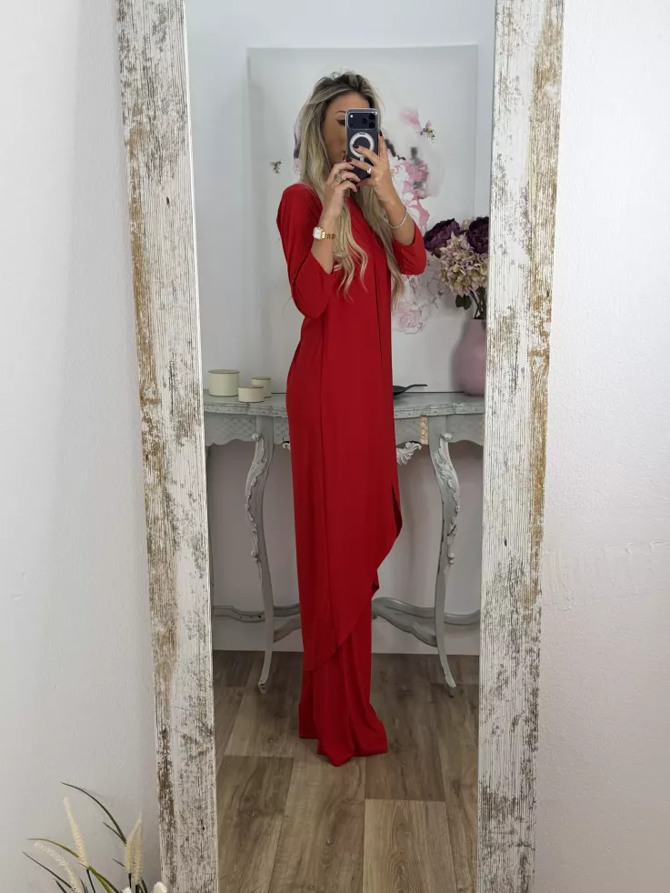 Conjunto Tina rojo manga francesa