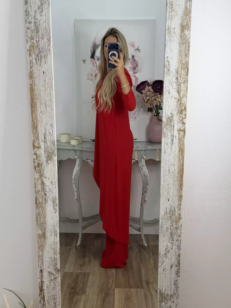 Conjunto Tina rojo manga francesa