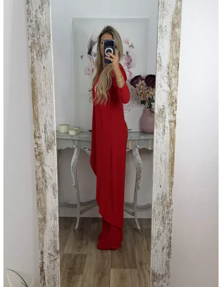 Conjunto Tina rojo manga francesa