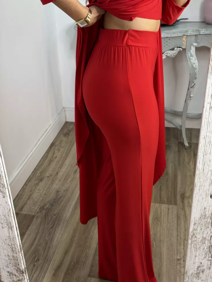 Conjunto Tina rojo manga francesa