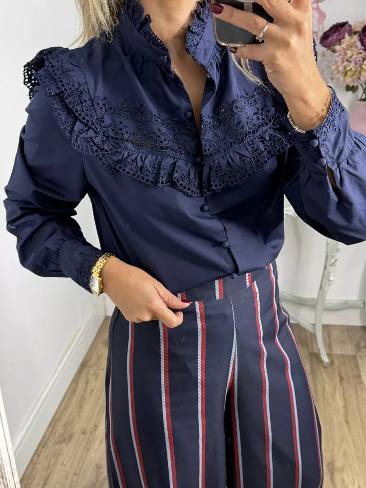 Camisa Mirtha azul marino