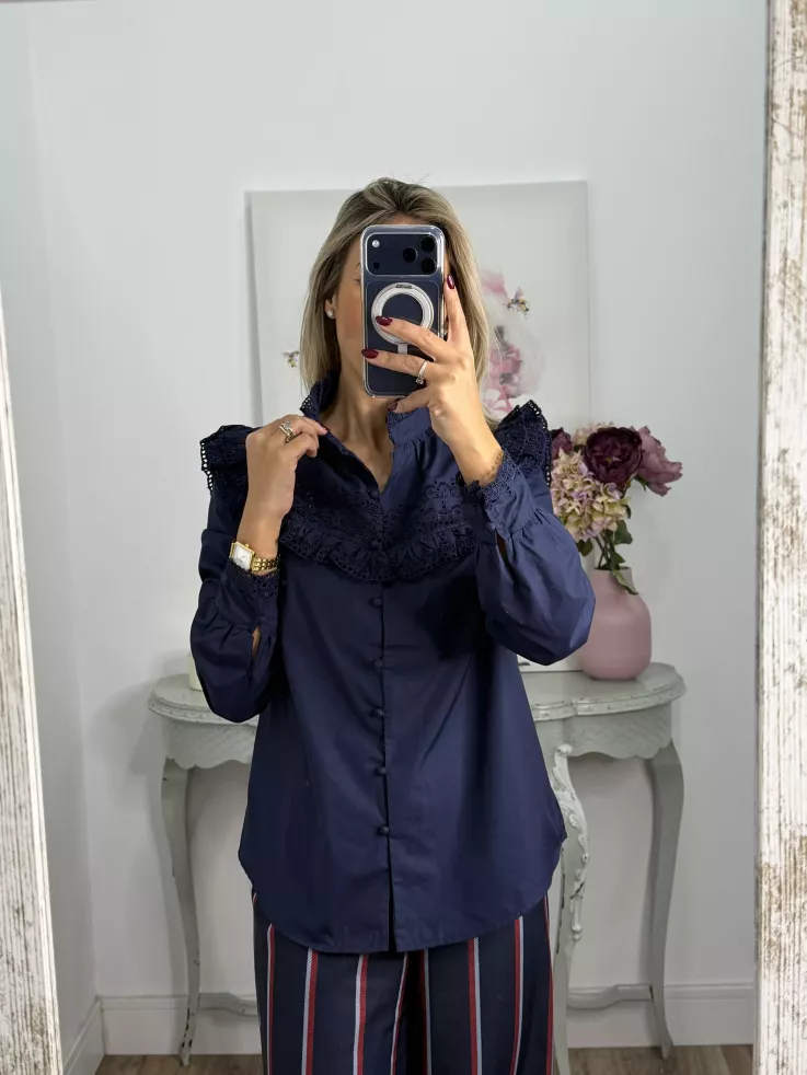Camisa Mirtha azul marino