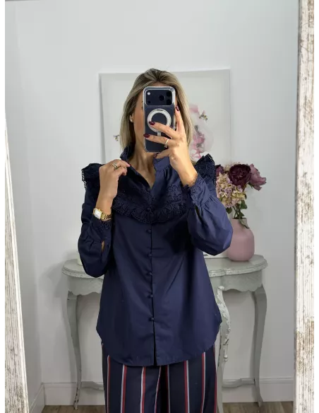 Camisa Mirtha azul marino