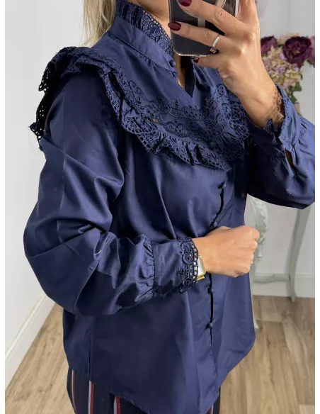 Camisa Mirtha azul marino