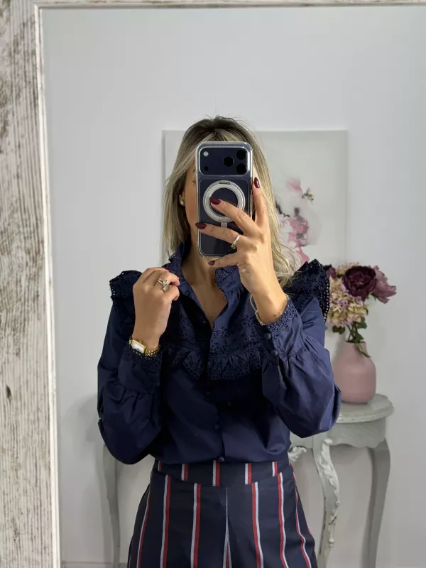 Camisa Mirtha azul marino