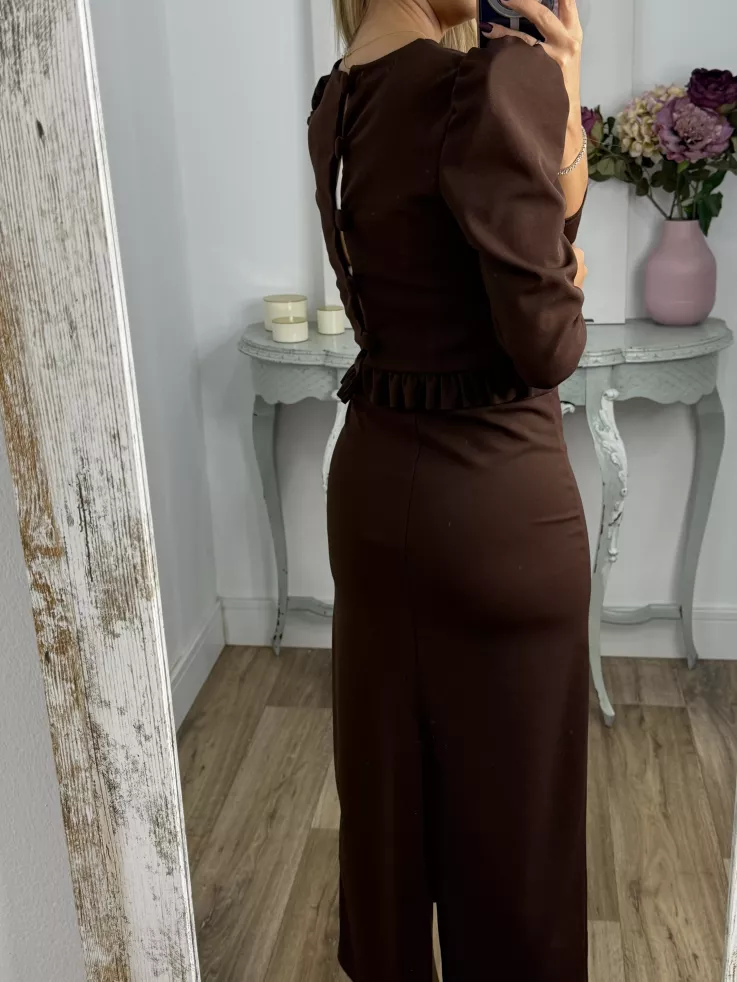 Conjunto Kesar liso chocolate