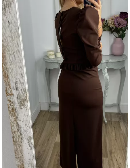 Conjunto Kesar liso chocolate