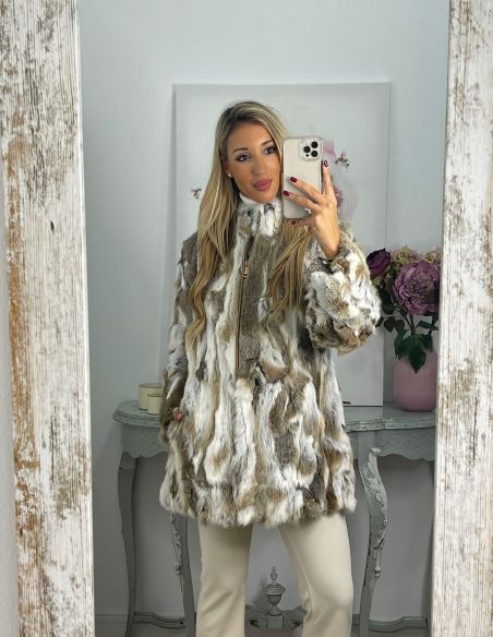 Abrigo Luisa tonos marrones