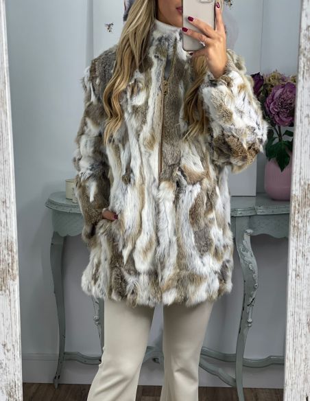 Abrigo Luisa tonos marrones