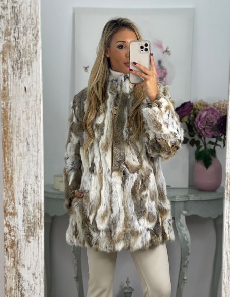 Abrigo Luisa tonos marrones