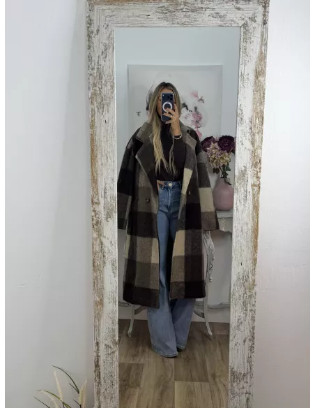 Abrigo Ideal cuadros marrón