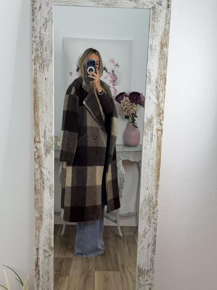 Abrigo Ideal cuadros marrón