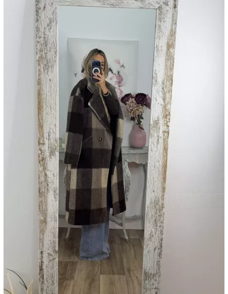 Abrigo Ideal cuadros marrón