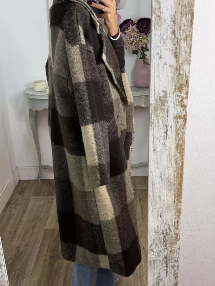 Abrigo Ideal cuadros marrón