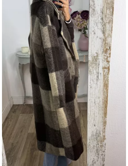 Abrigo Ideal cuadros marrón