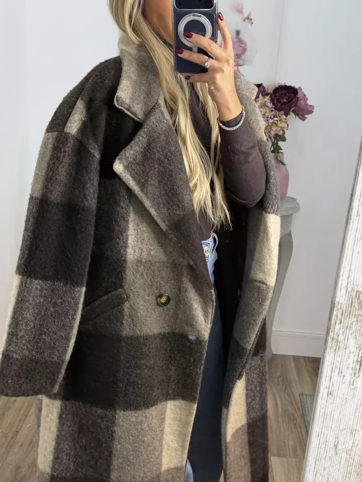 Abrigo Ideal cuadros marrón