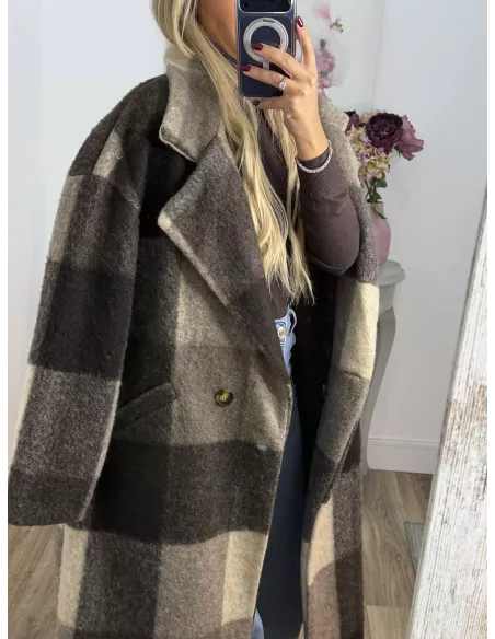 Abrigo Ideal cuadros marrón