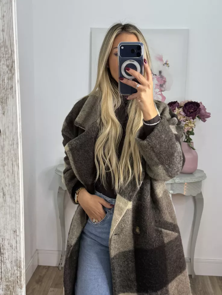 Abrigo Ideal cuadros marrón