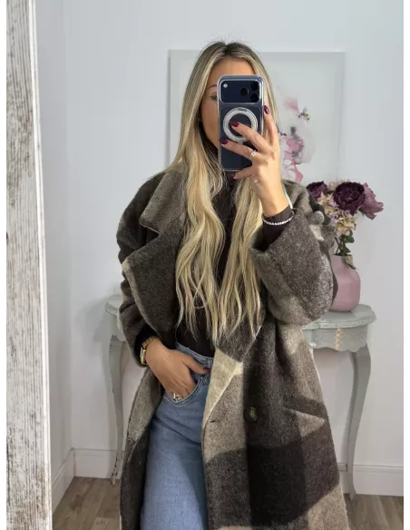 Abrigo Ideal cuadros marrón