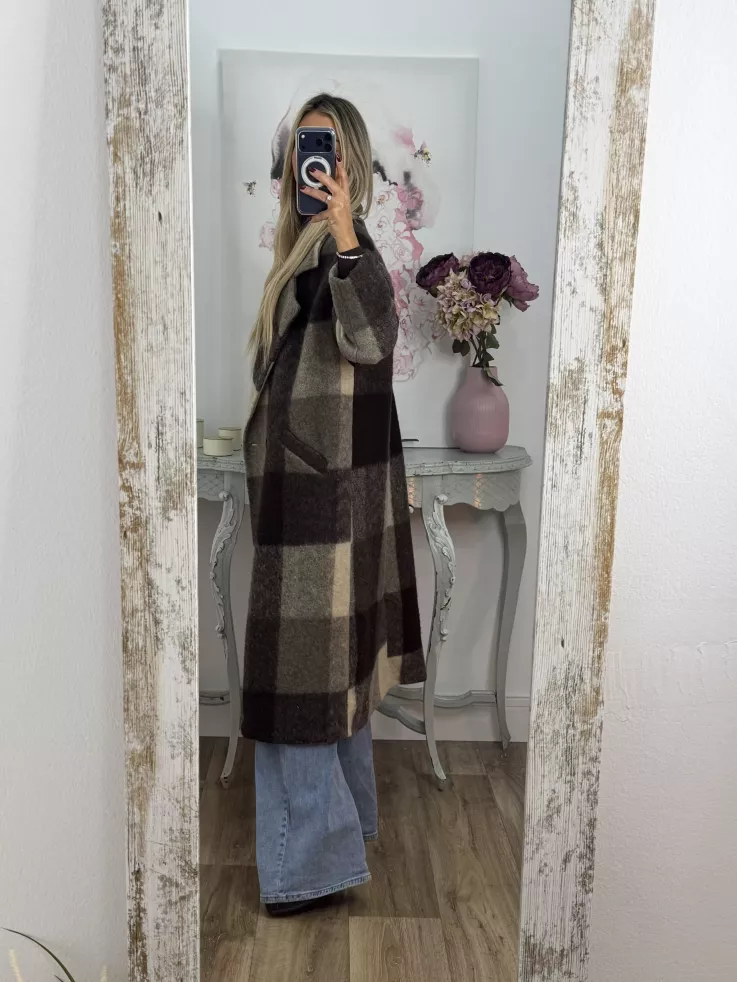 Abrigo Ideal cuadros marrón