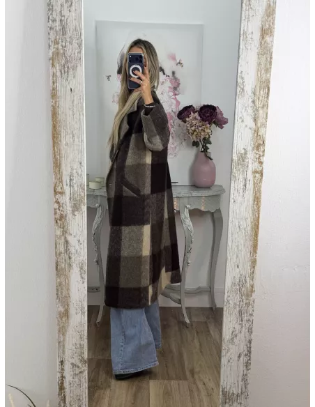 Abrigo Ideal cuadros marrón