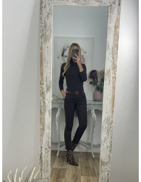 Jersey Deep cuello alto marrón