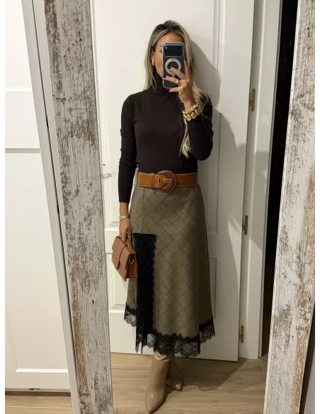 Jersey Deep cuello alto marrón