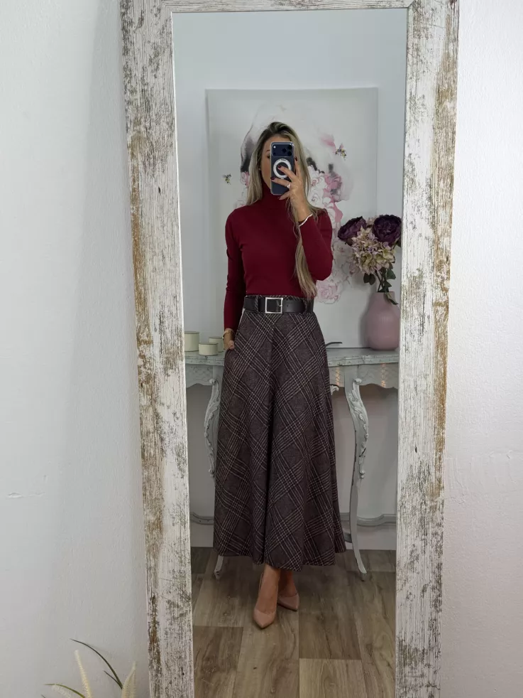 Jersey Deep cuello alto burdeos