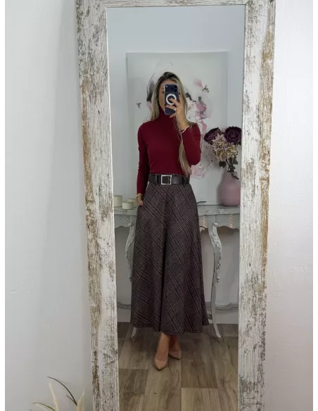 Jersey Deep cuello alto burdeos