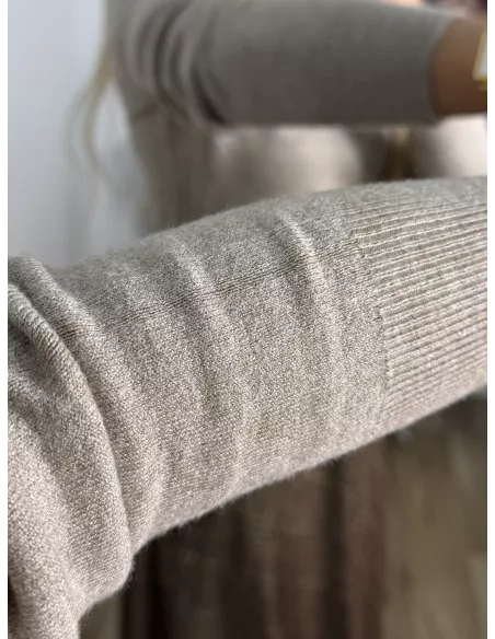 Jersey Deep cuello alto taupe