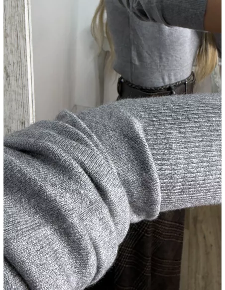 Jersey Deep cuello alto gris