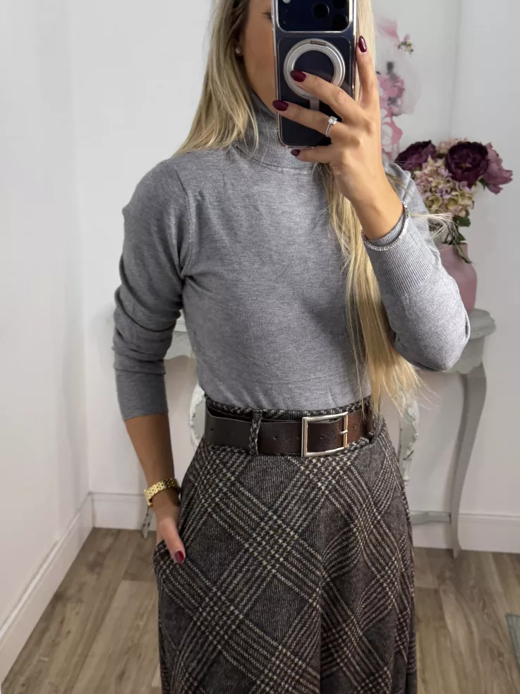 Jersey Deep cuello alto gris