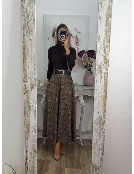 Jersey Deep cuello alto marrón